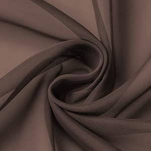 OVZME 2 Panels Chocolate Brown Sheer Valance - Image 5