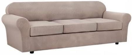 4 Piece Stretch Sofa Covers for 3 Cushion Couch Covers Furniture Slipcovers - Image 10