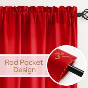 HOMEIDEAS Valentine's Day Non-See-Through Red Privacy Sheer Curtains, 52 X 84 - Image 6
