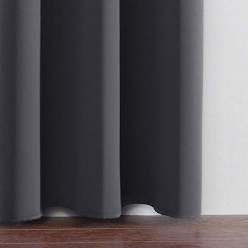 LEMOMO Grey Blackout Curtains/52 x 45 Inch/Set of 2 Panels Room Darkening Short - Image 9