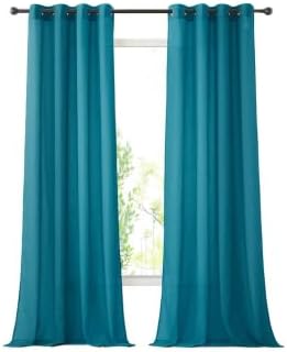 NICETOWN Semi Sheer Curtains Flax Linen Texture, Grommet Retro Linen Weave by NICETOWN