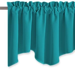 NICETOWN Blackout Curtain Valances Solid Rod Pocket Scalloped Valances Short - Image 3