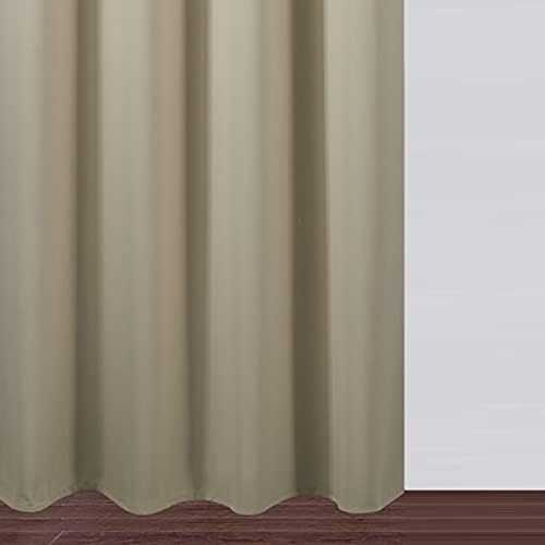 LEMOMO Blackout Curtains 52 x 45 inch/Beige Curtains Set of 2 Panels/Thermal - Image 9