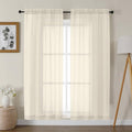 Gwine Cream Sheer Curtains 68 Inches Long 2 Panels Set, Light Filtering Sheer by Gwine