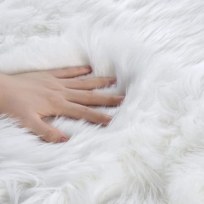 ORINOVA White Fluffy Washable Shag Area Rugs - Image 7