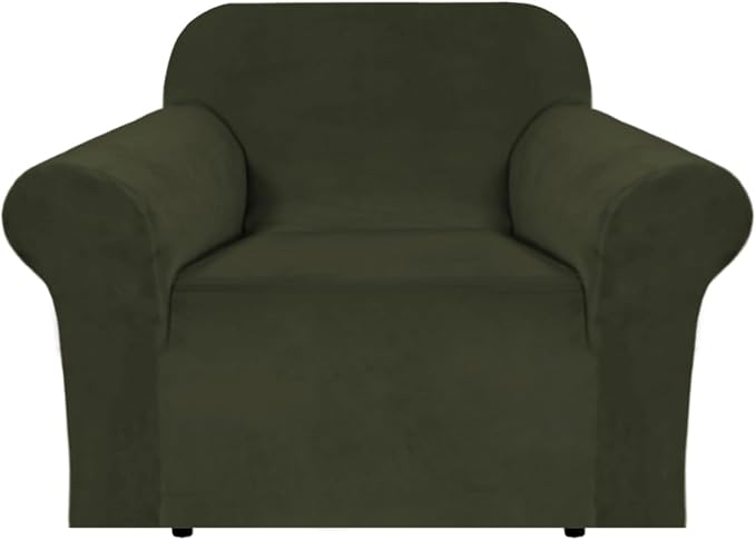 H.VERSAILTEX Stretch Velvet Armchair Cover Couch Covers 1 Cushion Chair by HVERSAILTEX
