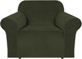 H.VERSAILTEX Stretch Velvet Armchair Cover Couch Covers 1 Cushion Chair by HVERSAILTEX