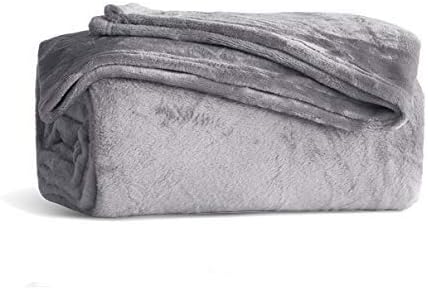 KMUSET Fleece Blanket Grey Queen Size Lightweight Cozy Plush Microfiber Solid by COZYBLANKETHappyHomeLife
