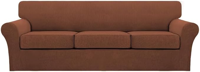 Turquoize 4 Piece Sofa Covers for 3 Cushion Couch Sofa Slipcover Soft Couch by Turquoize