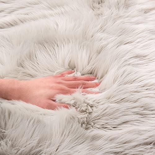 EasyJoy Ultra Soft Fluffy Rugs Faux Fur Rug Chair Cover Seat Pad Fuzzy Area Rug - Image 5