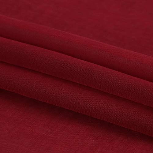 DWCN Christmas Burgundy Sheer Curtains Semi Transparent Voile Rod Pocket - Image 6