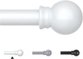 Thestoa Curtain Rods for Windows 30-62 Inch, 5/8" White Curtain Rod for Bedroom by Thestoa