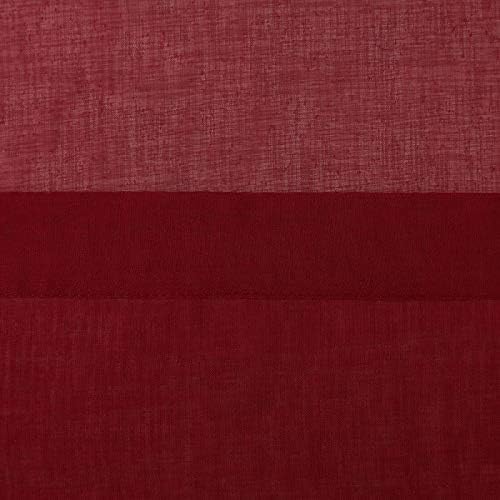 DWCN Christmas Burgundy Sheer Curtains Semi Transparent Voile Rod Pocket - Image 5