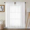 Gwine White Sheer Curtains 68 Inches Long 2 Panels Set, Light Filtering Sheer by Gwine