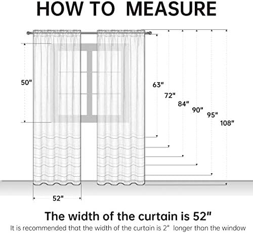 SpaceDresser Sheer Voile Window Treatment Rod Pocket Curtain Panels - Image 6