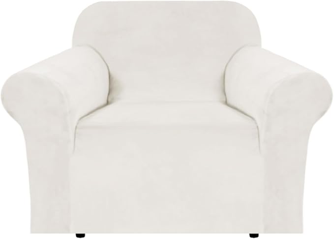 H.VERSAILTEX Stretch Velvet Armchair Cover Couch Covers 1 Cushion Chair by HVERSAILTEX