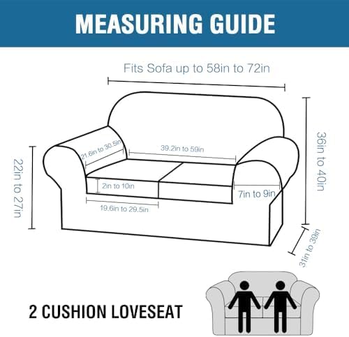 H.VERSAILTEX 3 Piece Stretch Sofa Covers Couch Covers - Image 2