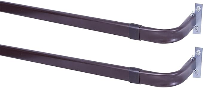 Blu-Pier Tech Heavy Duty Single Rod 28"-48" Adjustable Curtain Rod Hardware by Blu-Pier+Tech
