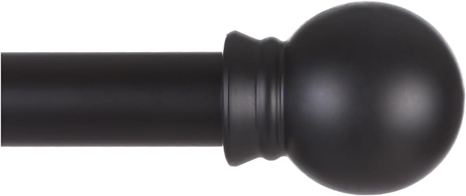 Thestoa Black Curtain Rods for Windows 66 to 120 inch, 5/8" Diameter Matte by Thestoa