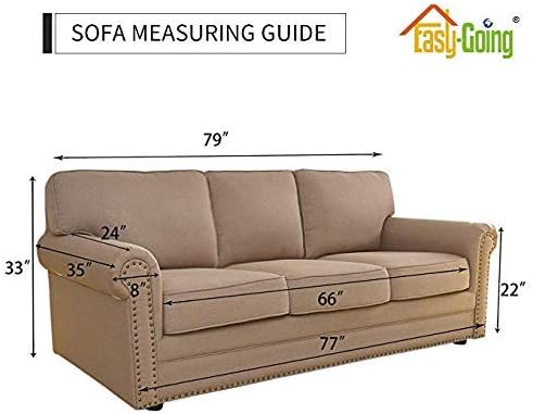 Easy-Going Reversible Couch Cover, 3 Cushion Sofa, Cyan/Ivory | Machine - Image 8