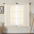 Gwine Cream Sheer Curtains 48 Inches Long 2 Panels Set, Light Filtering Sheer by Gwine