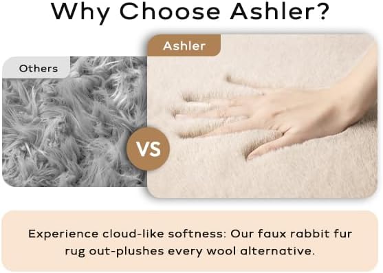 Ashler HOME DECO Ultra Soft Faux Rabbit Fur Chair Couch Cover Area Rug - Image 3