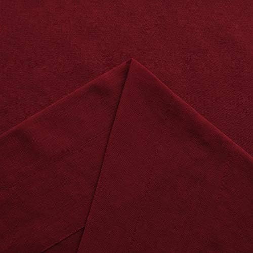 DWCN Christmas Burgundy Sheer Curtains Semi Transparent Voile Rod Pocket - Image 4