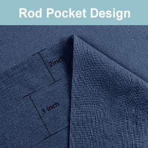 DWCN Navy Blue Sheer Curtains Semi Transparent Voile Rod Pocket Curtains - Image 5