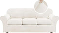 H.VERSAILTEX Modern Velvet Plush 4 Piece High Stretch Sofa Slipcover Sofa Cover by HVERSAILTEX