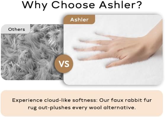 Ashler HOME DECO Ultra Soft Faux Rabbit Fur Chair Couch Cover Area Rug - Image 4