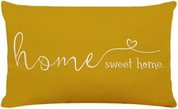 MFGNEH Home Sweet Home Quotes Farmhouse Pillow Covers 12x20 Inch, Decorative by MFGNEH