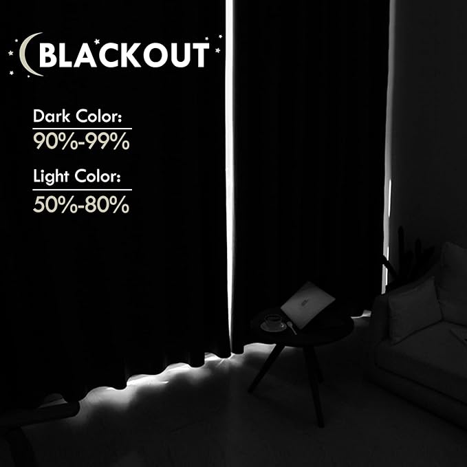 DWCN Christmas Burgundy Room Darkening Blackout Curtains - Image 3