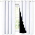 NICETOWN White 100% Blackout Lined Curtains, 2 Thick Layers Completely Blackout by NICETOWN