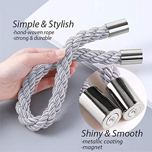 NICEEC 4 Pack Strong Magnetic Curtain Tiebacks Modern Simple Style Drape Tie - Image 3