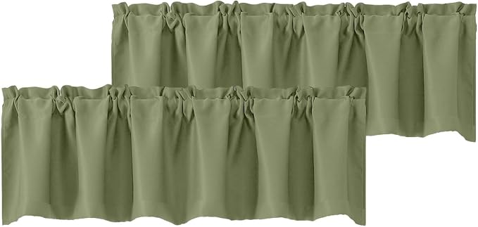Chyhomenyc Sage Green Valances for Window, Room Darkening Short Curtains for by Chyhomenyc