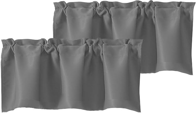Chyhomenyc Light Grey Valances for Window, Room Darkening Short Curtains for by Chyhomenyc