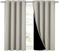 NICETOWN Natural 100% Blackout Curtains 45 inches Long, 2 Thick Layers by NICETOWN
