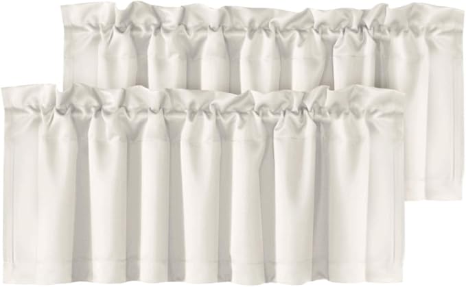 H.VERSAILTEX Ivory Valances for Windows, Room Drakening Small Window Kitchen by HVERSAILTEX