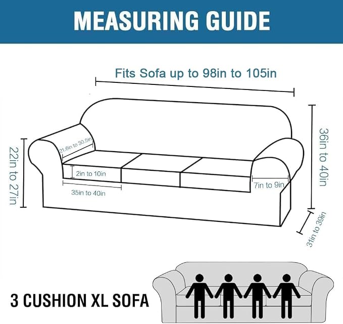 H.VERSAILTEX Modern Velvet Plush 4 Piece High Stretch Sofa Slipcover Cover - Image 2