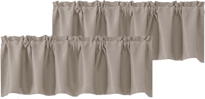 Chyhomenyc Stone Valances for Window, Room Darkening Short Curtains for Kitchen by Chyhomenyc