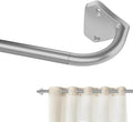 GXOACKJ Silver Curtain Rods for Windows 28 to 48 inch, 5/8 inch Adjustable Wrap by GXOACKJ