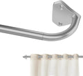 GXOACKJ Silver Curtain Rods for Windows 28 to 60 inch, 5/8 inch Adjustable Wrap by GXOACKJ