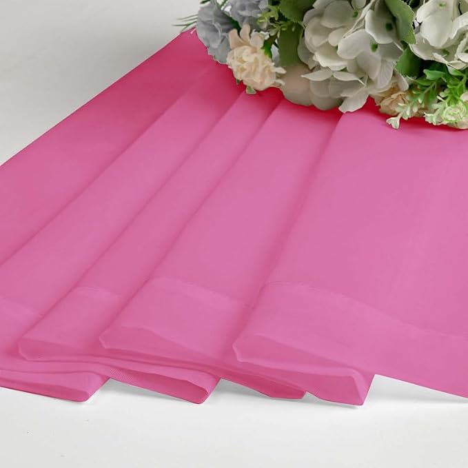 Hot Pink Sheer Curtains 54 Inches Long 2 Panels - Image 7