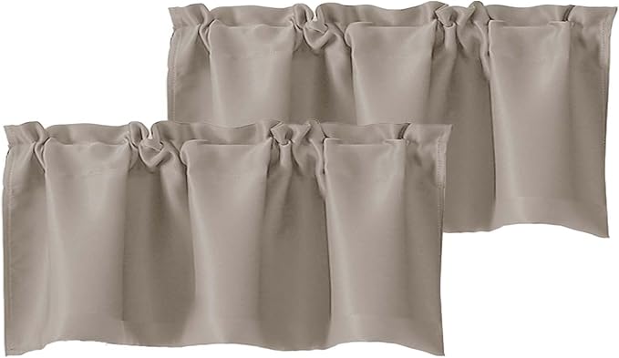 Chyhomenyc Stone Valances for Window, Room Darkening Short Curtains for Kitchen by Chyhomenyc