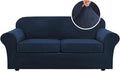 H.VERSAILTEX Real Velvet Plush 3 Piece Stretch Sofa Covers Couch Covers by HVERSAILTEX