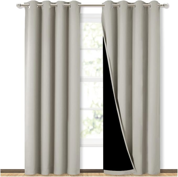 NICETOWN 100% Blackout Window 84in Curtain Panels, Cold and Light Blocking by NICETOWN