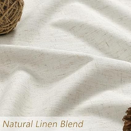 Guken Cream 100% Blackout Curtains 68 Inch Length 2 Panels Set - Image 3