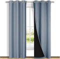 NICETOWN Blackout Curtains 80 inches Long, Vintage Blue, 2 Pieces, Full Light by NICETOWN