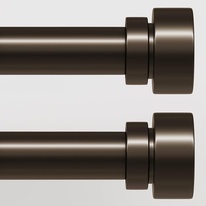 Lootkell 2 Pack Modern Brown Curtain Rods Set by Unknown