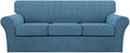 Turquoize 4 Piece Sofa Covers for 3 Cushion Couch Sofa Slipcover Soft Couch by Turquoize